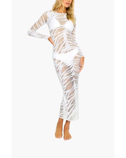 Beach Bunny Swimwear White Lacey Nights Maxi Dress