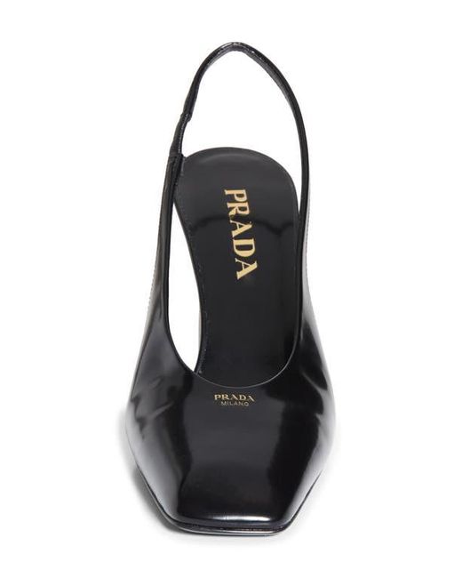 PRA SQUARE TOE SLINGBACK PUMPS VIOLET SATIN