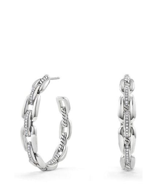 Lyst David Yurman Wellesley 23mm Hoop Earrings With Diamonds In David Yurman Metallic Wellesley 23mm Hoop Earrings With Diamonds Lyst