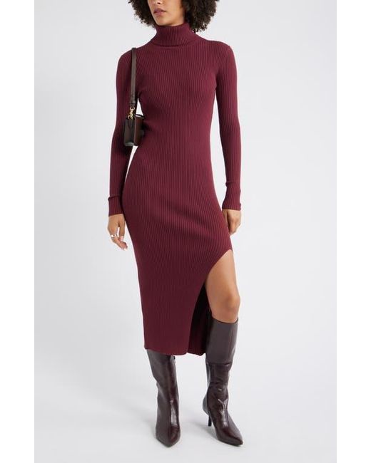 chinese dress ladies Caldwell Ribbed Turtleneck Midi Dress