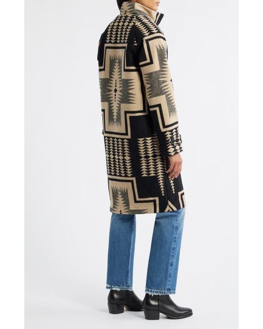 Pendleton Blue Timberline Virgin Wool Blend Blanket Coat