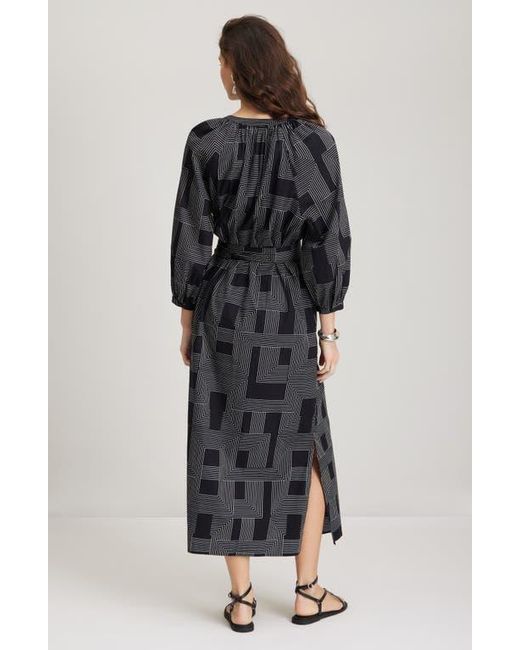 Nordstrom Women's Black Long Sleeve Belted Cotton Poplin Maxi Dress Nordstrom Women's Black Long Sleeve Belted Cotton Poplin Maxi Dress