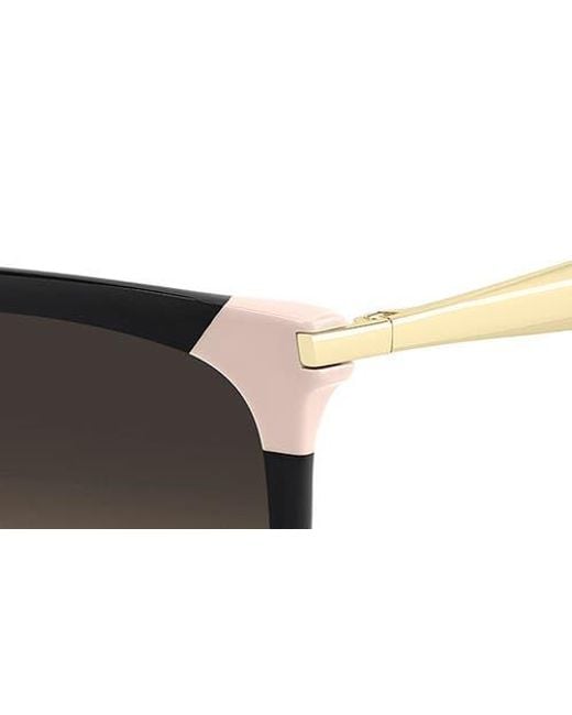 Carolina Herrera Black 53Mm Rectangular Sunglasses