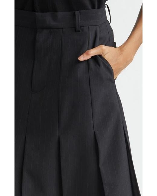 スカート sacai 23AW Chalk Stripe Skirt 23-06991 Sacai Chalk Stripe Mixed Media Skirt in Blue | Lyst