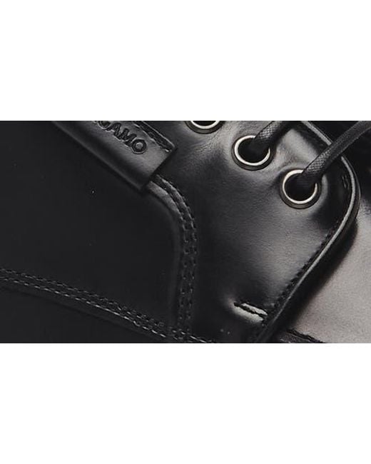 Ferragamo Black Alf Apron Toe Oxford for men