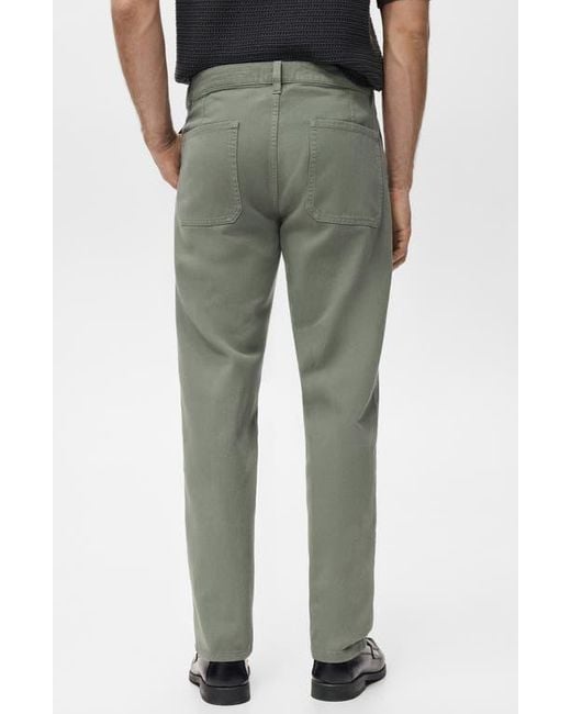 Mango Green Regular Fit Jeans for men