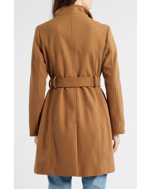 Michael Kors Brown Belted Coat With Oversize Collar