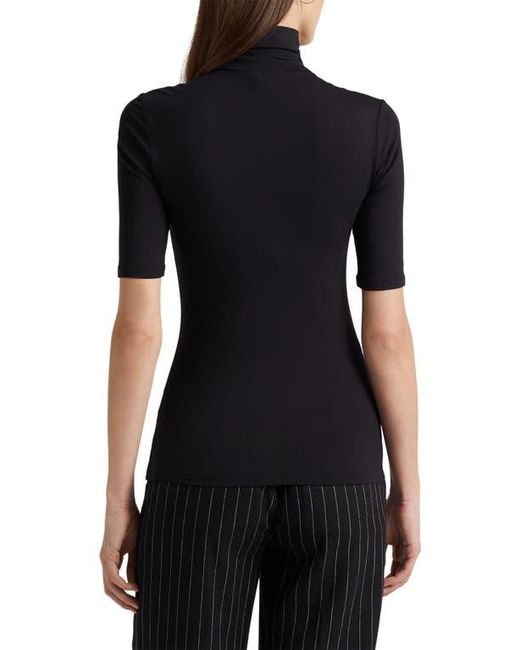 Ralph Lauren Black Jersey Turtleneck Top