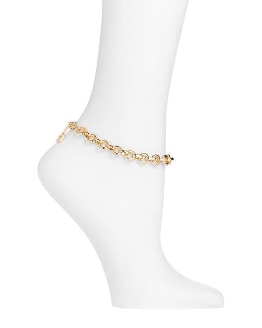 Open Edit White Flat Cable Chain Anklet