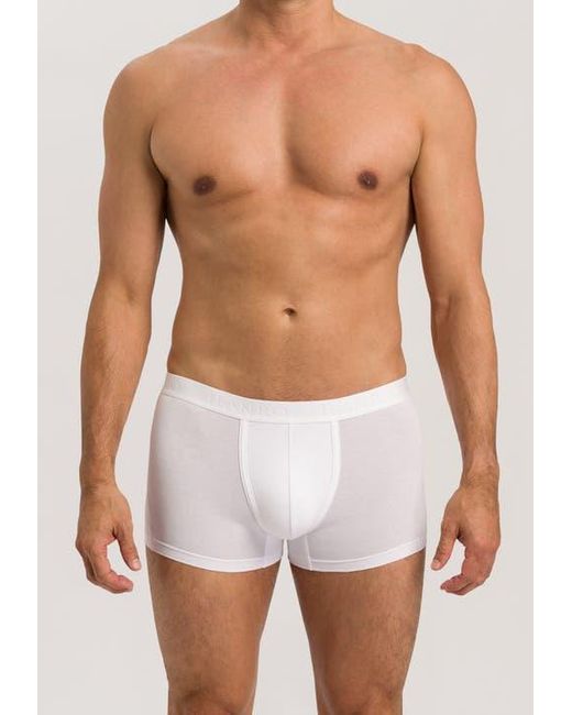 Hanro White Cotton Essentials Cotton Boxer Brief for men