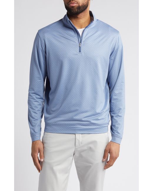Peter Millar Blue Crown Crafted Perth Skull In One Performance Quarter Zip Pullover for men
