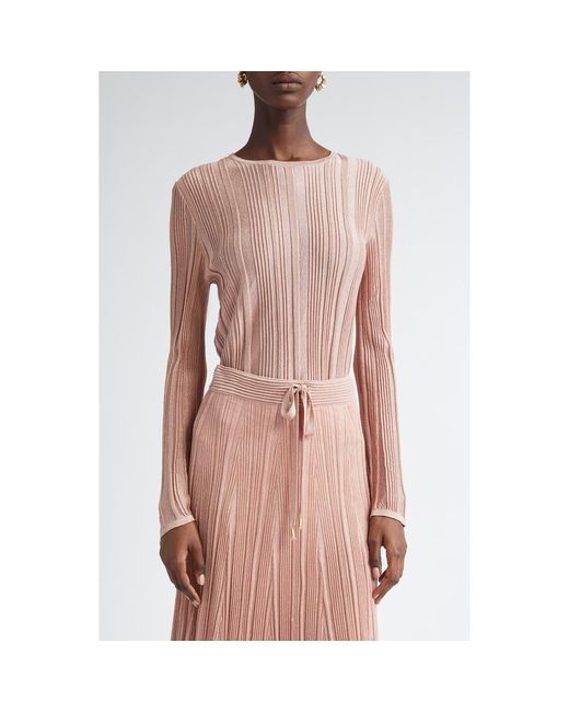 Zimmermann Pink Lucky Metallic Rib Sweater