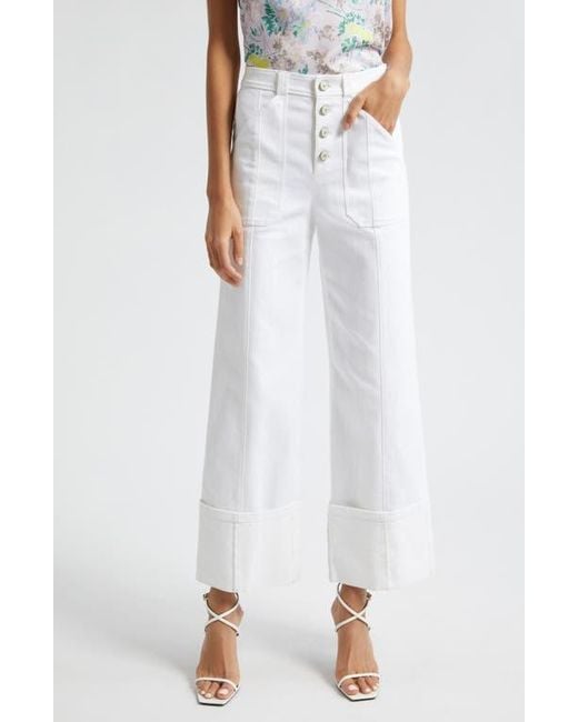 Cinq À Sept White Benji Wide Leg Jeans