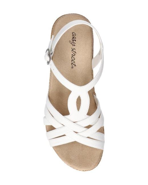 Easy Street White Lua Wedge Sandal