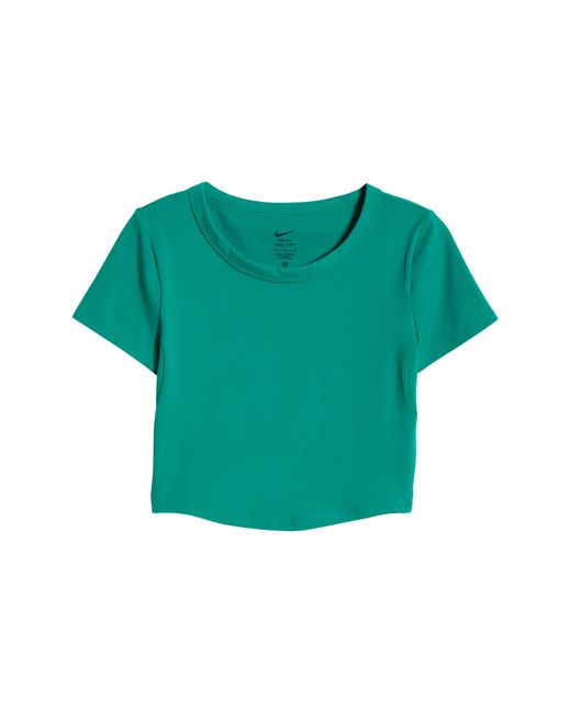 Nike Green Phoenix Fleece Short Sleeve Crop Sweatshirt
