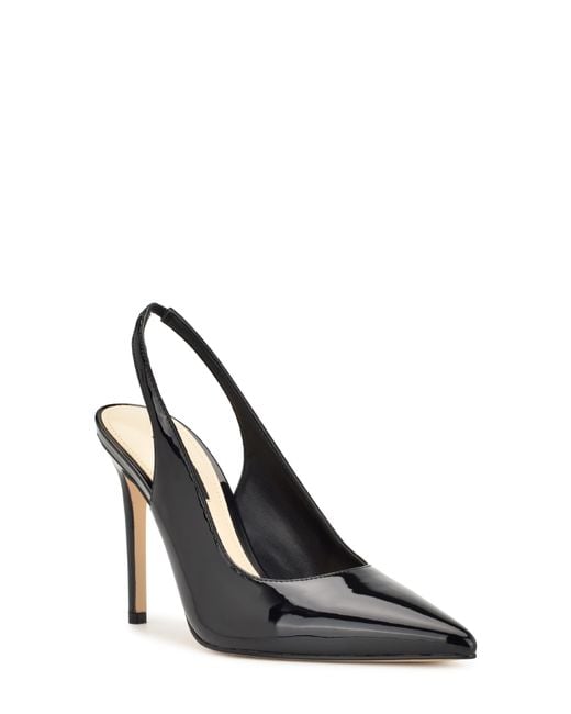 Nine West Black Feather Slingback Pointed Toe Pump