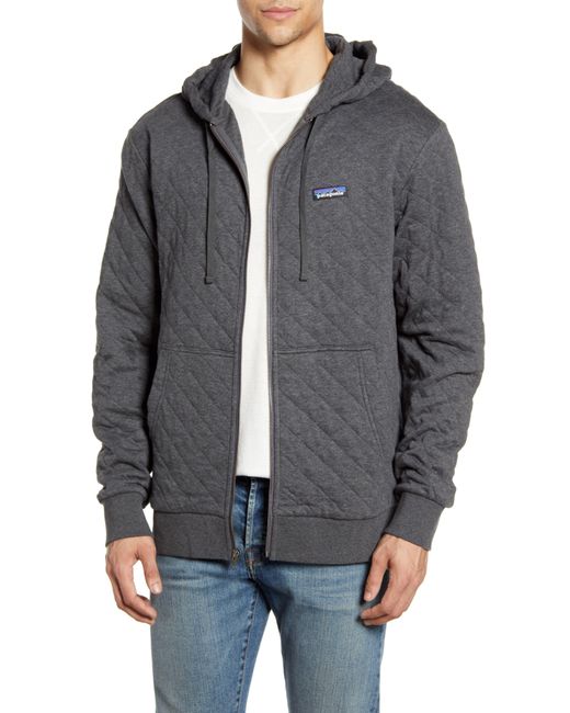 Patagonia Gray Quilted Zip Hoodie for men