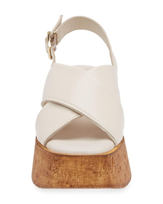 Cordani White Fritzy Slingback Platform Wedge Sandal