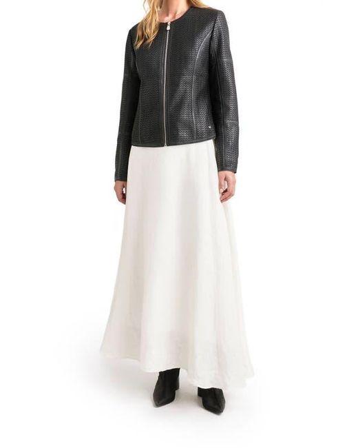 Velez Black Woven Leather Jacket
