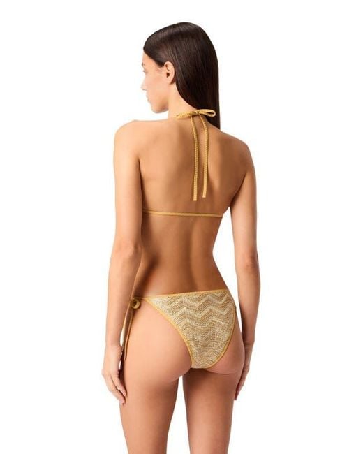 Missoni Metallic Triangle Mesh Bikini With Zigzag Pattern And Sequins