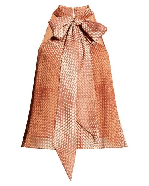 Ramy Brook Multicolor Boone Tie Neck Sleeveless Top