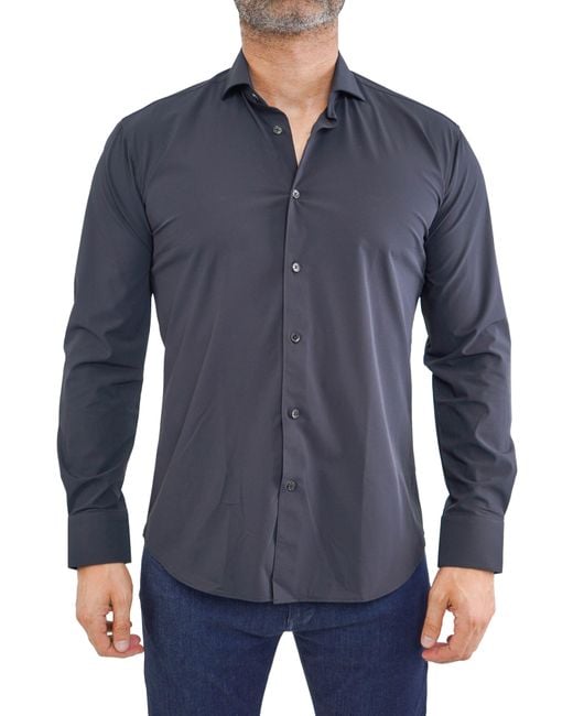 Maceoo Blue Einstein Stretch Core Button-Up Shirt for men