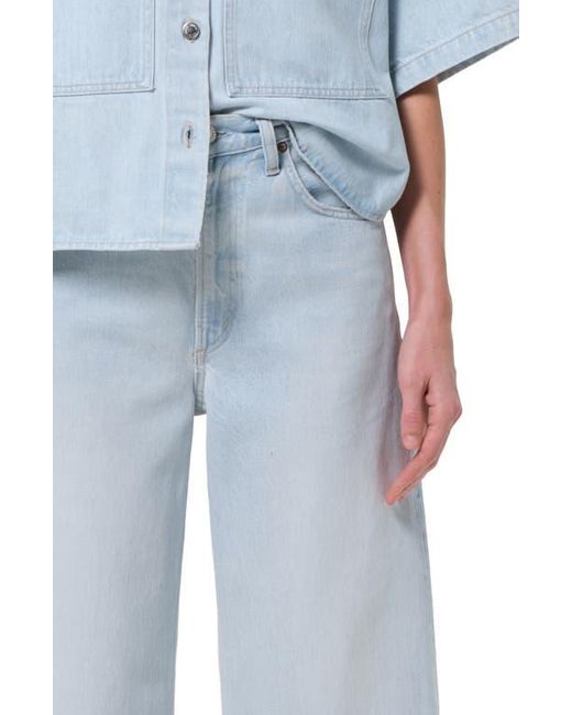 Agolde Blue Low Curve Frayed Jeans
