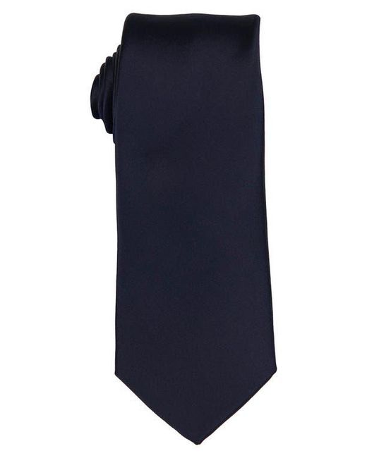 Brooklyn Brigade Blue Solid Satin X-Long Tie for men