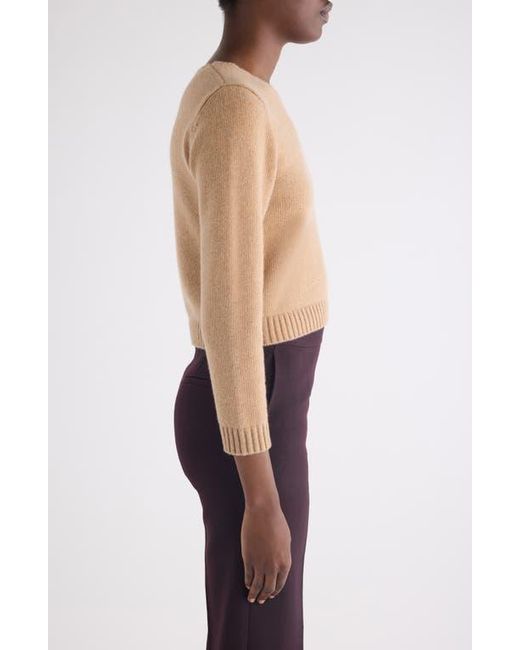 Chloé Blue Scalloped Logo Crop Wool & Cashmere Sweater