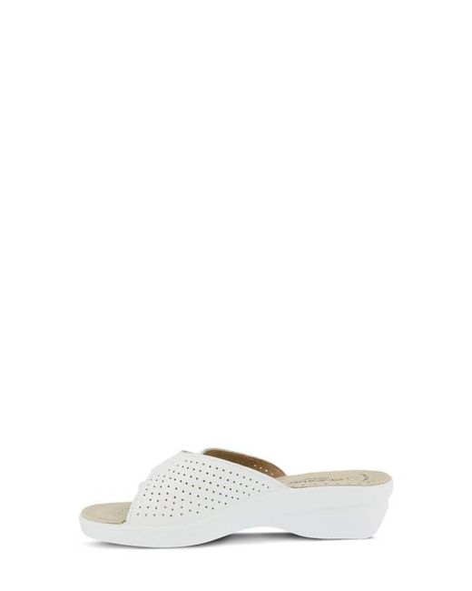 Flexus by Spring Step White Kea Slide Sandal