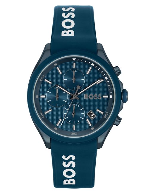 Boss Blue Velocity Chronograph Silicone Strap Watch for men