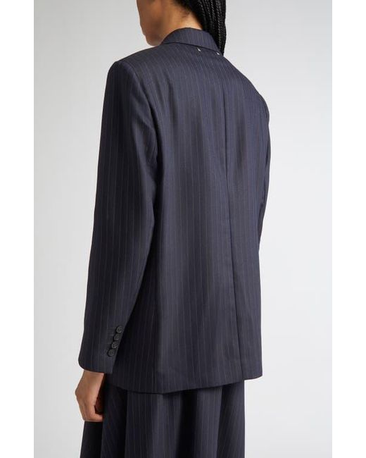 Golden Goose Deluxe Brand Blue Journey Pinstripe Wool Blend Blazer