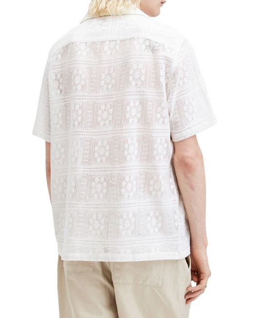 AllSaints White Caleta Camp Shirt for men
