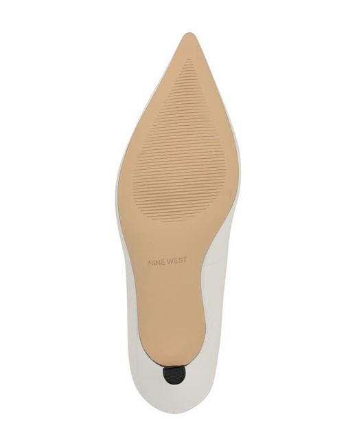 Nine West White Sisko Pointed Toe Kitten Heel Pump