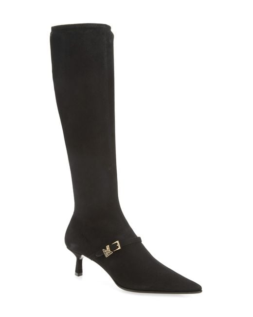 Prada Black Stretch Knee High Boot