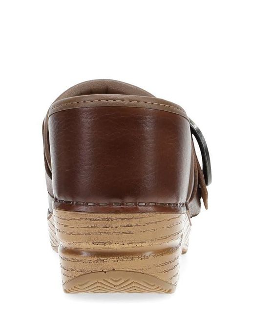 Dansko Brown Pearson Buckle Strap Clog