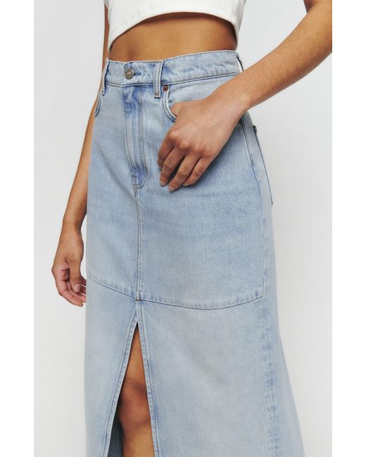 Reformation Tazz Denim Maxi Skirt in Blue Lyst
