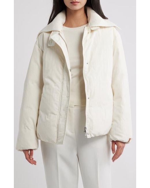 Vince Natural Knit Collar Down Jacket