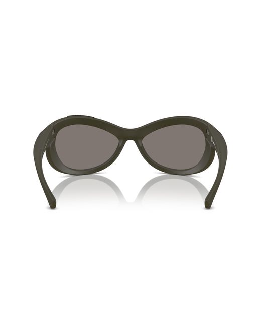 Burberry Gray 66mm Oversize Irregular Sunglasses for men