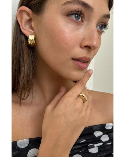 Jennifer Zeuner Metallic Cooper Textured Drop Earrings