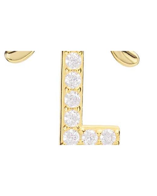 ATHRA LUXE Metallic Cubic Zirconia Bow Initial Pendant Necklace