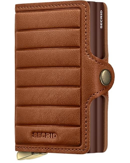 Secrid Brown Premium Twinwallet+ Embossed Lines for men