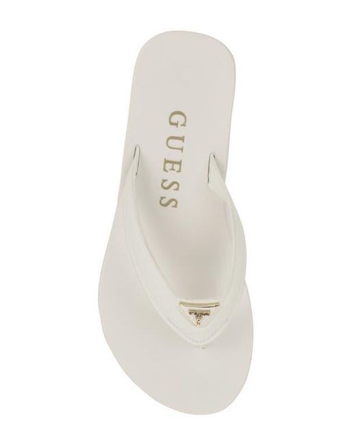 Guess White Candry Flip Flop