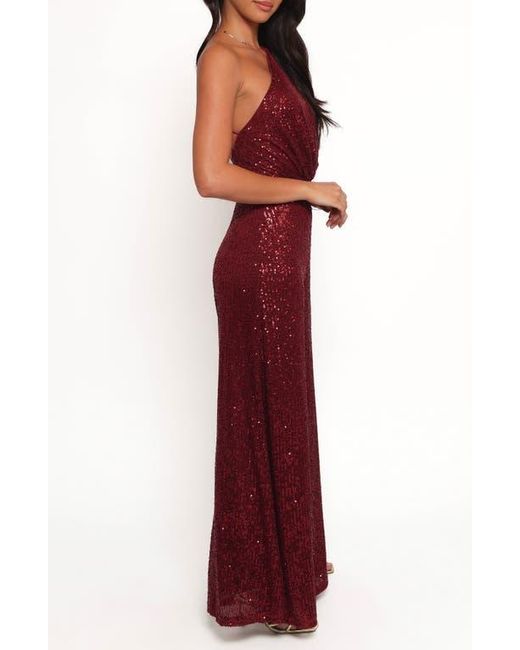 Petal & Pup Red Khinna Sequin One-Shoulder Jumspuit