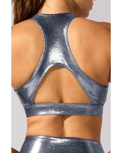 Heroine Sport Blue Cutout Racerback Sports Bra