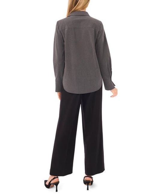 Halogen® Gray Button-Up Woven Shirt