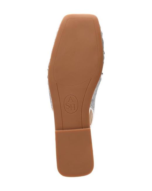 Ash White Bibi Ruched Square Toe Slingback Flat