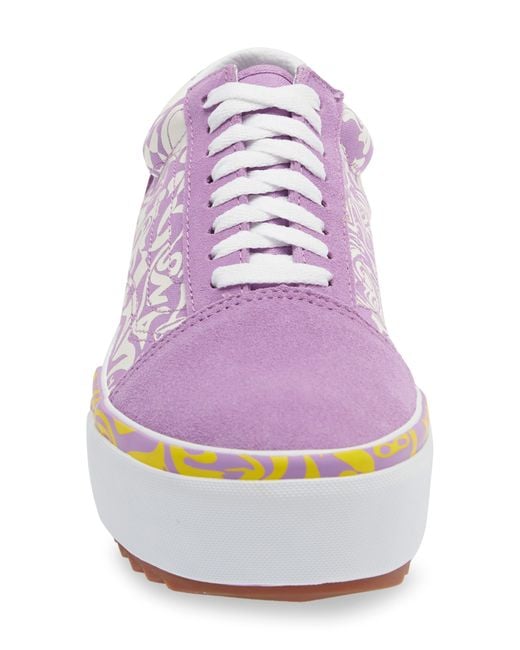 Vans Ua Old Skool Stacked Platform Sneaker In Wavy Daze Sheer Lilac At
