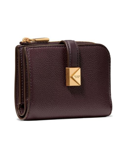 Kate Spade Purple Deco Pebbled Leather Bifold Wallet