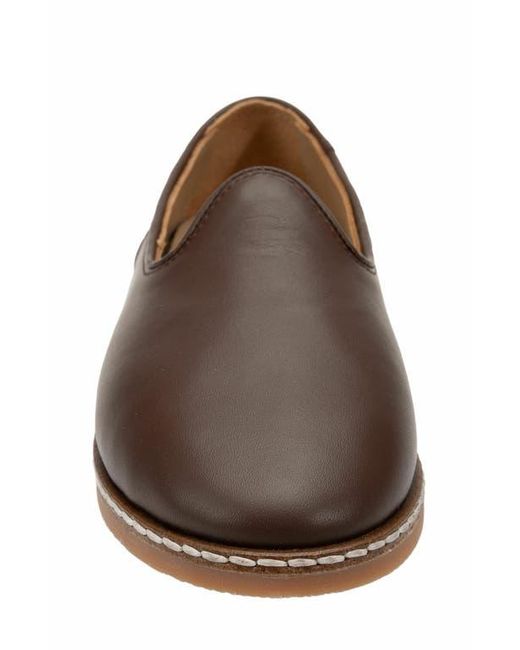 Epilogue Shoes Brown Dalya Leather Slip On Flats